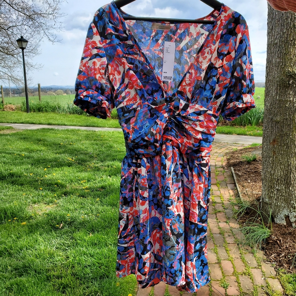 Urban Outfitters blue motif floral dress